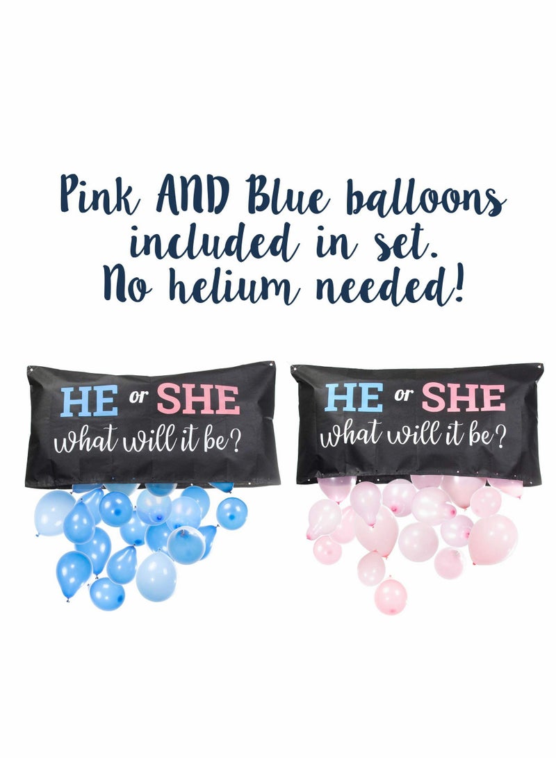KASTWAVE Baby Gender Reveal Balloon, Party Supplies Kit with Decorations Games Gender Balloon He or She - Image 2