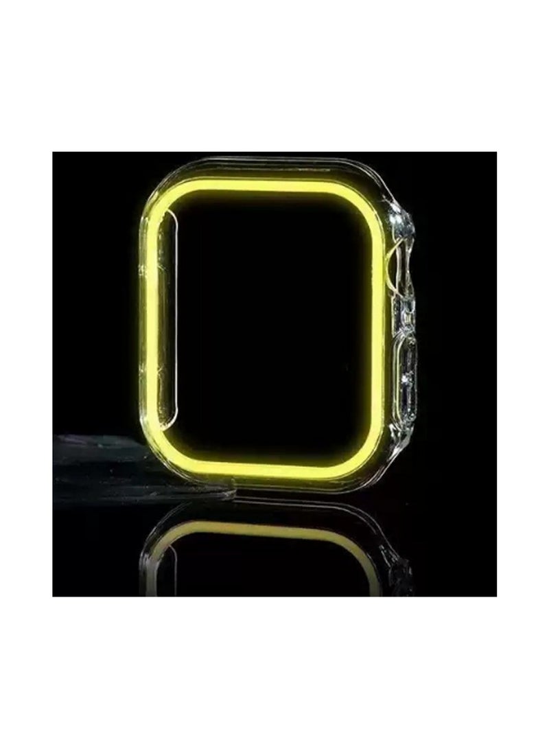 Luminous Yellow For Apple Iwatch S10 46mm Fluorescent Protective Cover Hollow, Waterproof And Drop-Proof - Image 1