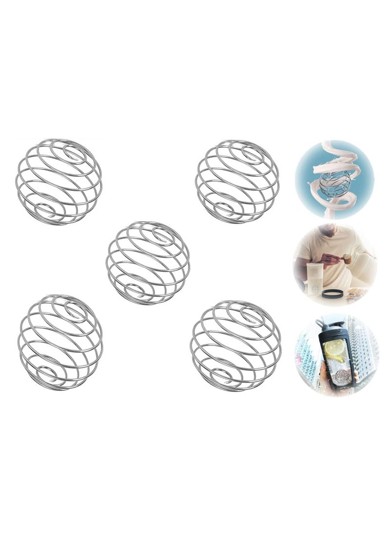 SYOSI - Shaker Balls, Food Grade Stainless Steel Shaker Ball, Spring Shaker Ball, Wire Whisk Ball Replacement, Milkshake Protein Mixing Ball for Shaker Cup Bottle Mixer, 5 Pcs, 2 Inch Diameter - Image 1