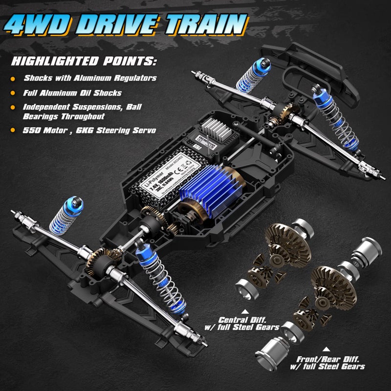 HAIBOXING 2995 Remote Control Truck 1:12 Scale RC Buggy 550 Motor Upgrade Version 42KM/H High Speed RC Cars, Electric Powered 4X4 Off-Road RTR Ideal Hobby for Kids& Adults 40+ Min Play - Image 2