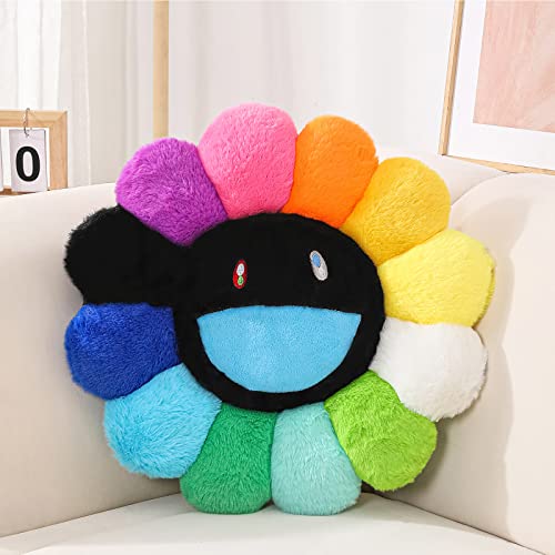 FIONOUT Flower Pillow, Flower Shaped Throw Pillow, Flower Face Floor Cushions Floor Pillow, Colorful Sunflower Plush Pillow, Cute Room Decor Decorative Pillows for Sofa Bedroom Car (40cm/15.7in) - Image 1