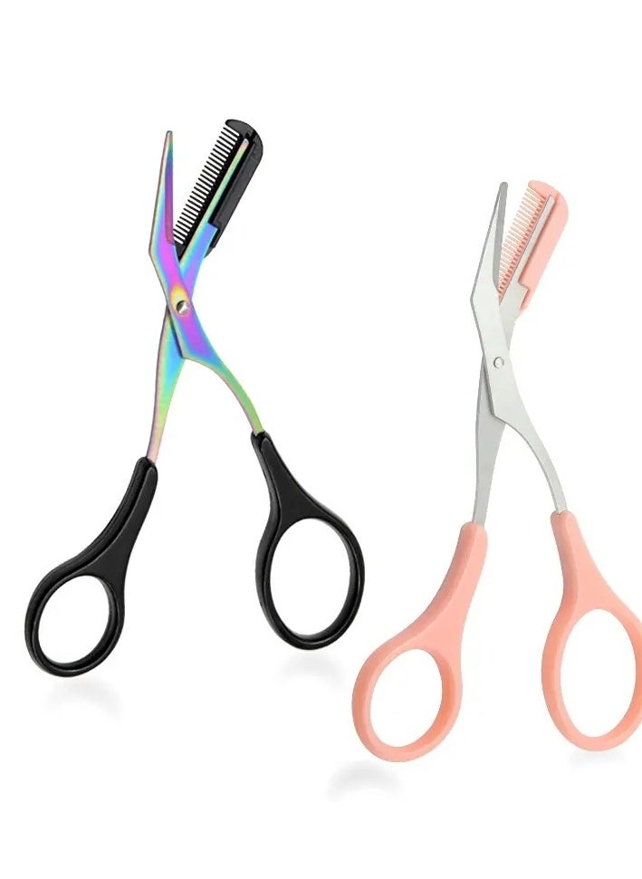 ORiTi Eyebrow Trimmer Scissor With Comb Hair Removal Grooming Shaping Stainless Steel Eyebrow Remover Makeup Tool -Black  - Image 3