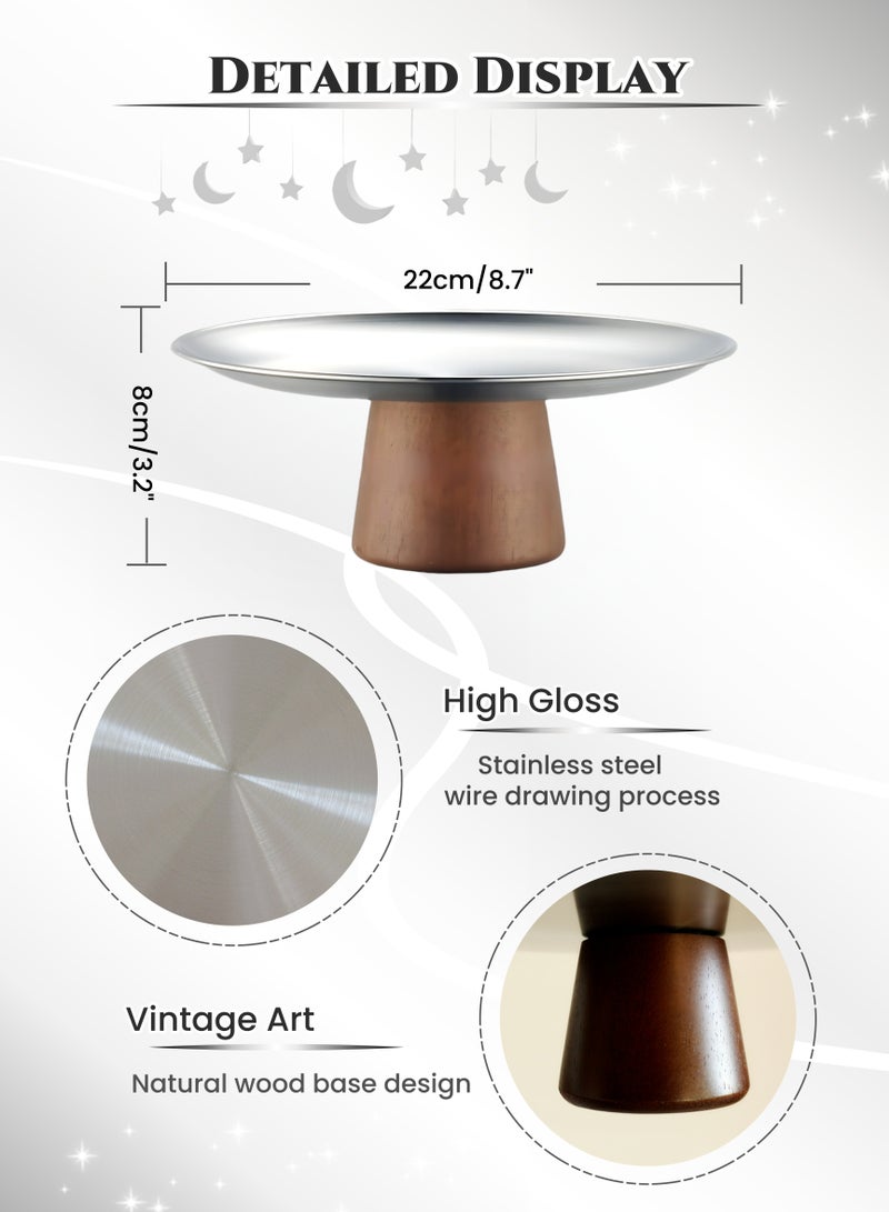 الفولاذ المقاوم للصدأ صينية الحلوى حامل المعجنات حامل كعكة الوقوف تقديم طبق تقديم لوحة صينية - Image 3