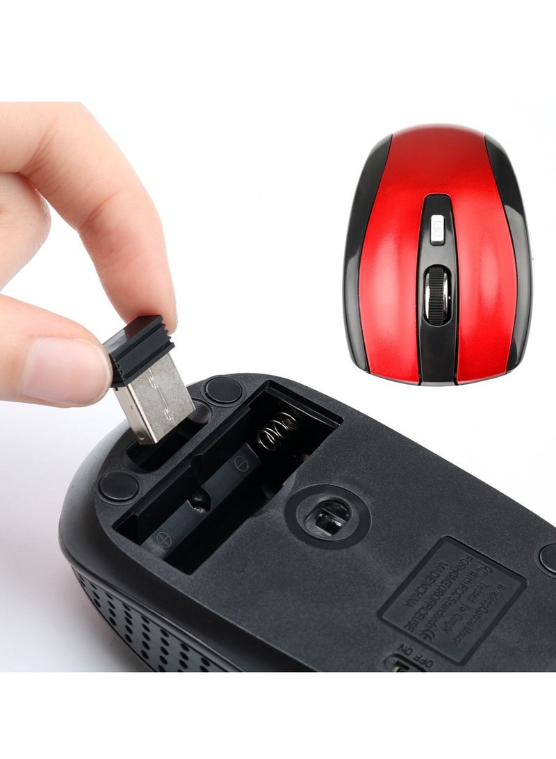 Wireless Mouse 2.4GHz High Sensitivity - Ergonomic Design with 1600 DPI - Battery Life up to 15 Hours-RED - Image 5