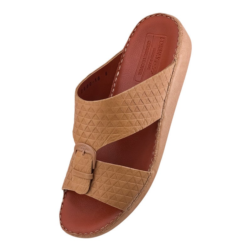 إيت صندل عربي يدوي الصنع للرجال من AET | شبشب رجالي خارجي | شبشب مفتوح من الأمام للاستخدام اليومي | جلد شامواه عربي أصلي مع إبزيم | تصميم جديد | نعل داخلي بلون بني فاتح | مريح وخفيف الوزن - Image 3