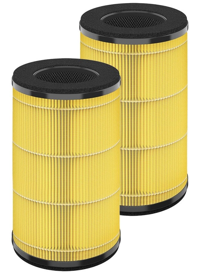 HSIAMEN [Pet Care] Replacement Filter Compatible with Tenergy Renair TAP01, Cool-Living CL-6070A, Beaba, Tredy TD-1300, 3-in-1 H13 True HEPA Filters, Yellow 2-Pack - Image 1