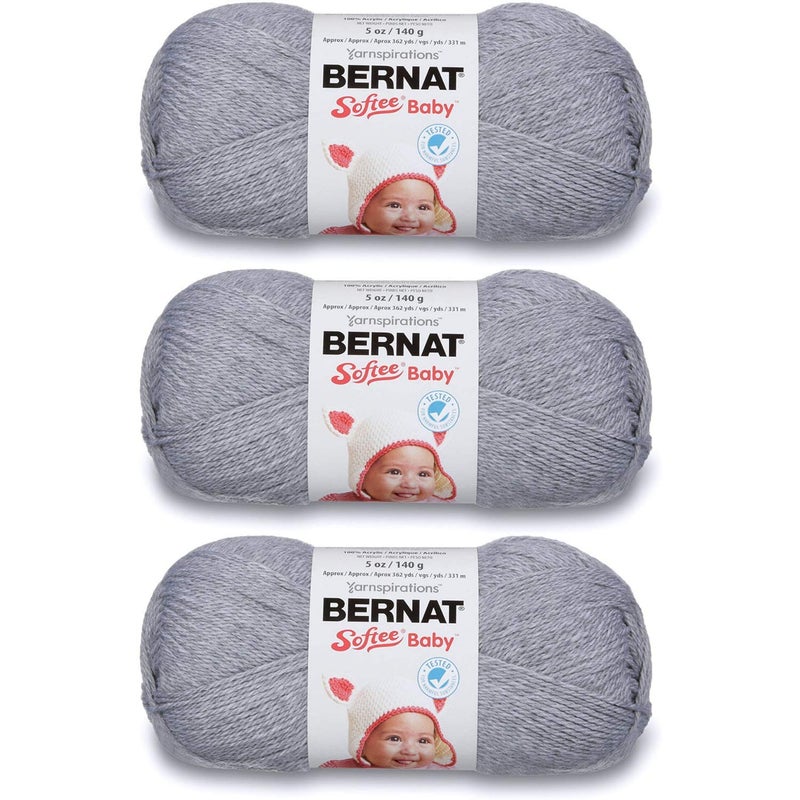Bernat Softee Baby Yarn Solids (3-Pack) Flannel 166030-30044 - Image 4