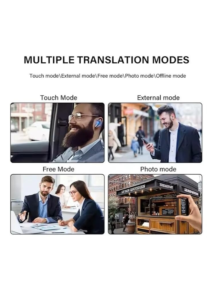 AI Language Translator Earbuds - Real Time translation in 144 languages - Two Way Instant Translator Device - Ideal for Travel & Business - Black - Image 2