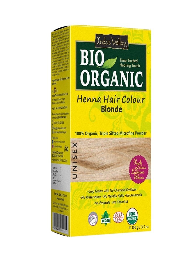 Indus Valley Bio Organic Natural Henna Hair Color For Women Blonde 100gm| 100% Gray Hair Coverage And Long Lasting Hair Dye | Vegan and Cruelty-Free I Herbal Hair Color for All Hair Types - Image 1
