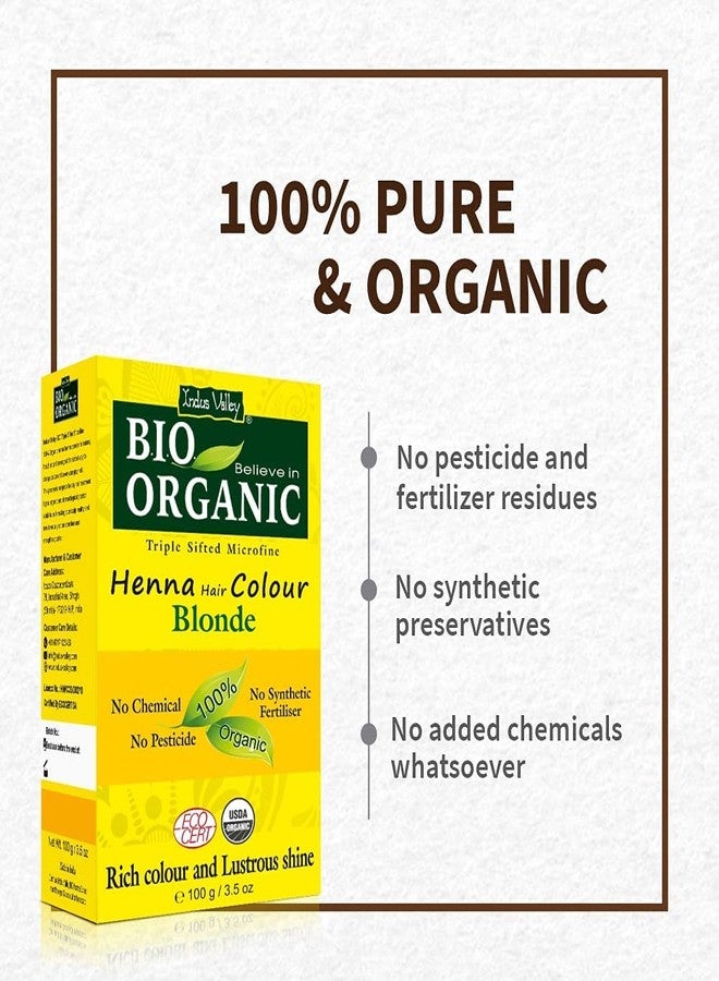Indus Valley Bio Organic Natural Henna Hair Color For Women Blonde 100gm| 100% Gray Hair Coverage And Long Lasting Hair Dye | Vegan and Cruelty-Free I Herbal Hair Color for All Hair Types - Image 2