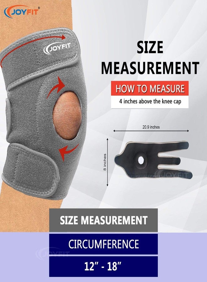 JoyFit Knee Cap for Men & Women | Pain Relief & Arthritis Support | Adjustable Neoprene Knee Brace with Anti-Slip Design for Gym, Sports, Running & Injury Recovery (2 Pc) - Image 3