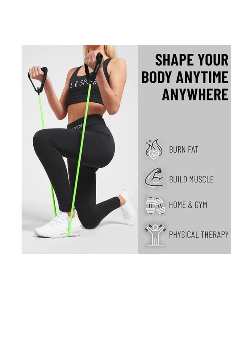 أنيثينجبيسيك - أنبوب مقاومة Ab. Light Level Toning بسعة 10 رطل مع مقابض من الفوم | أخضر | المادة: مطاط طبيعي | للتمرين والتمدد | شريط مقاومة للمنزل والجيم للرجال والنساء - Image 1