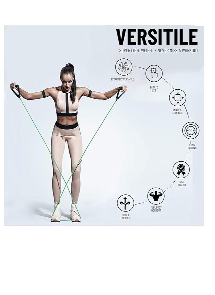 أنيثينجبيسيك - أنبوب مقاومة Ab. Light Level Toning بسعة 10 رطل مع مقابض من الفوم | أخضر | المادة: مطاط طبيعي | للتمرين والتمدد | شريط مقاومة للمنزل والجيم للرجال والنساء - Image 1