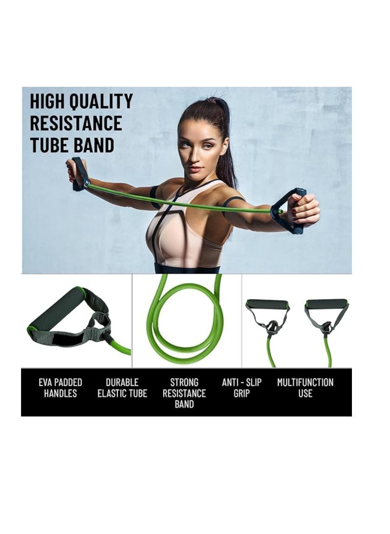 أنيثينجبيسيك - أنبوب مقاومة Ab. Light Level Toning بسعة 10 رطل مع مقابض من الفوم | أخضر | المادة: مطاط طبيعي | للتمرين والتمدد | شريط مقاومة للمنزل والجيم للرجال والنساء - Image 1