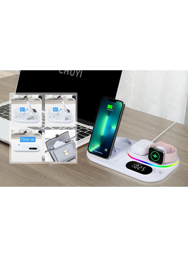 general Wireless Charger 3 in 1 Fast Wireless Charging Station with Alarm Clock Night Light for iPhone 14/14 Pro/13/13 Pro/12/12 Pro/12 Pro Max/11 Series/XS Apple Watch Series 7/6/5/4/3/2 ApplePods 2/Pro - Image 5