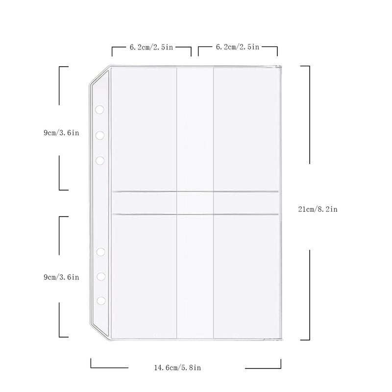 Zelten 6 Pack A5 6 Holes Binder Name Card Holder Plastic Business Card Organizer Binder Coupon Holder Waterproof 6 Holes Card Holder for Personal Organiser (Name Card Holder, A5) - Image 2