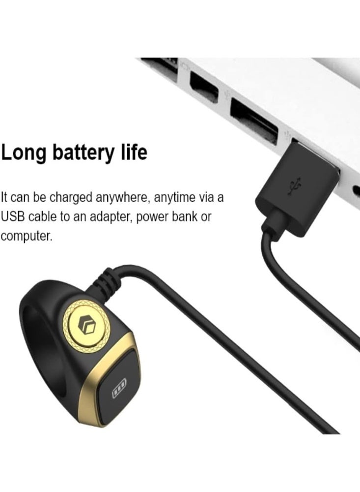 iQIBLA iQIBLA Smart Tasbih Zikr Ring- Muslim Prayer- Prayer timing reminder- OLED display- Tasbih Counter- Smart Ring- Wearable Technology- Waterproof Black 20mm- USB - Image 4