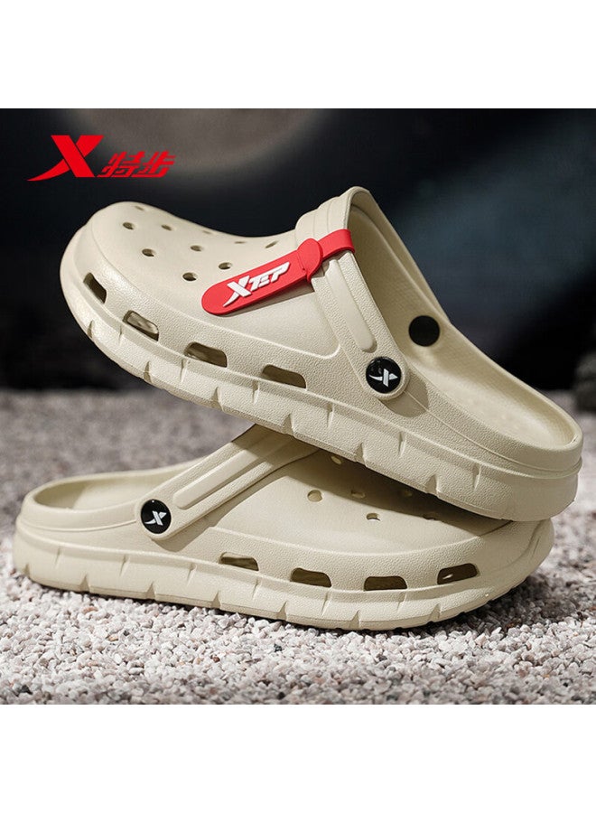 XTEP Xtep Couples' Hollow Shoes Men's And Women's Sports Slippers Men's Outdoor Breathable Summer Sandals Men A010 Beige Size 40 - Image 2