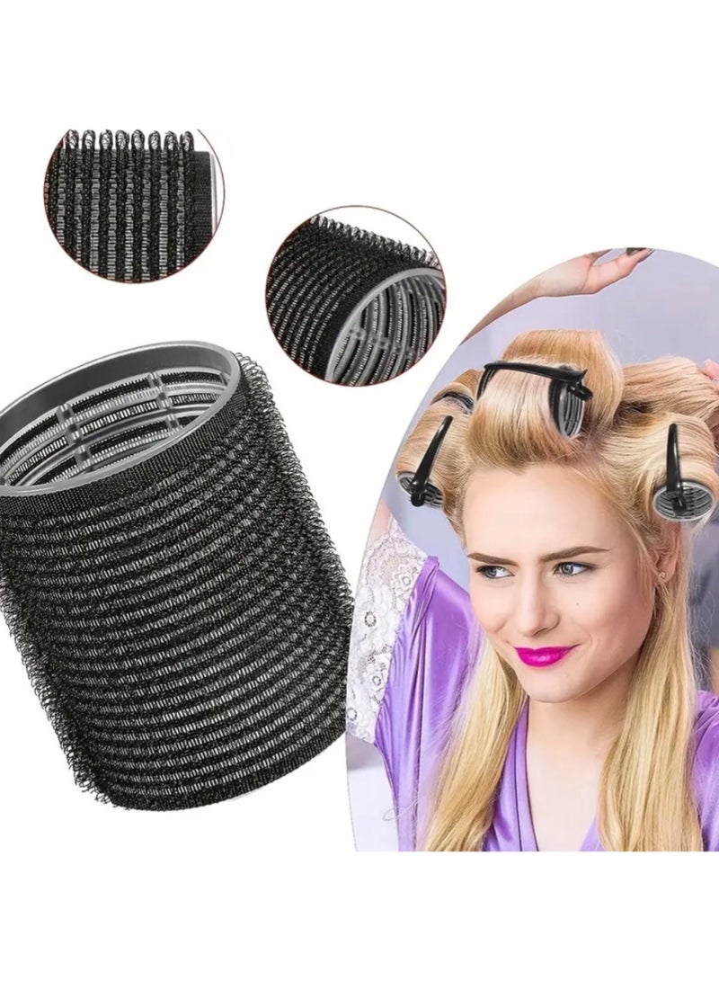 كلين ويف طقم بكرات شعر أسود بدون حرارة مكون من 30 قطعة مع 18 مكواة تجعيد و12 مشبكًا – مكواة تجعيد احترافية ذاتية الإمساك لتجعيدات وموجات كثيفة | مجموعة تصفيف الشعر - أسود كلاسيكي - Image 2