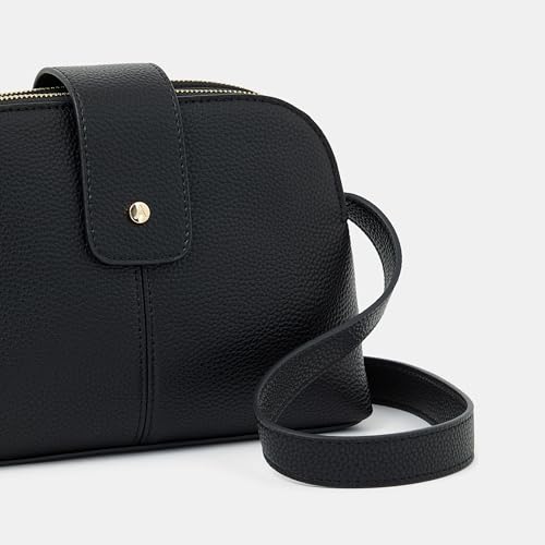 Accessorize London Women's Black Double-Zip Sling Bag I Womens Bag | Stylish Bag For Ladies| hand bags for women stylish - Image 4