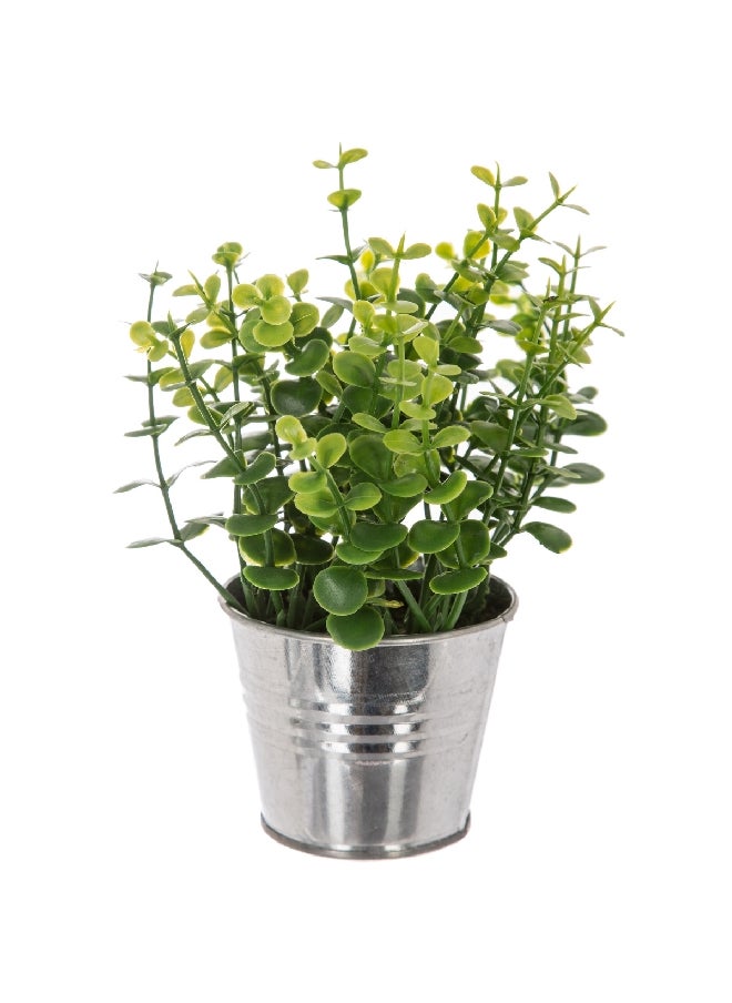 atmosphera Easy Maintenance Realistic Looking Decorative Artificial Plant with Pot Green and Silver 17 cm 114754  - Image 3
