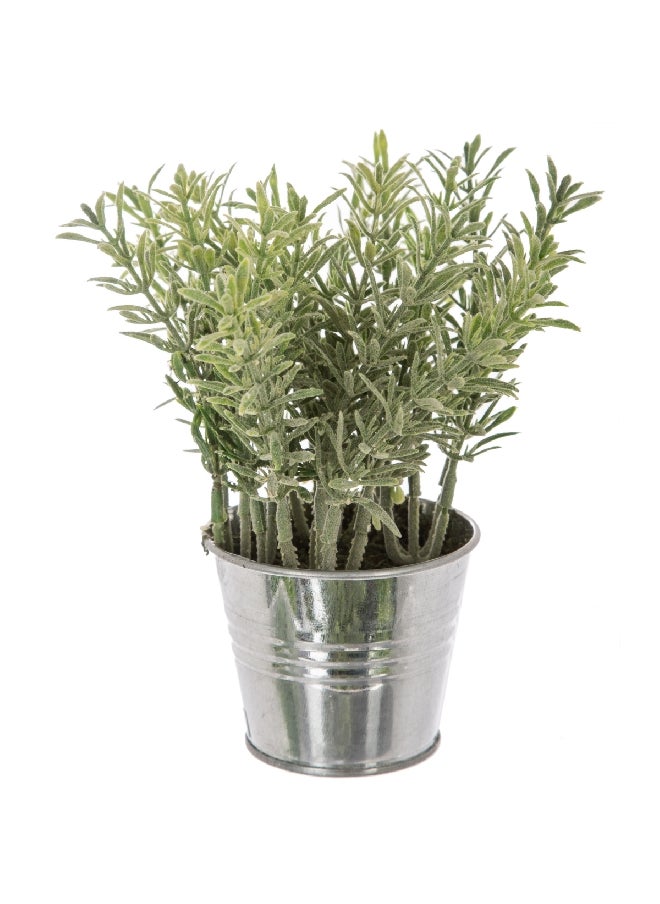 atmosphera Easy Maintenance Realistic Looking Decorative Artificial Plant with Pot Green and Silver 17 cm 114754  - Image 2