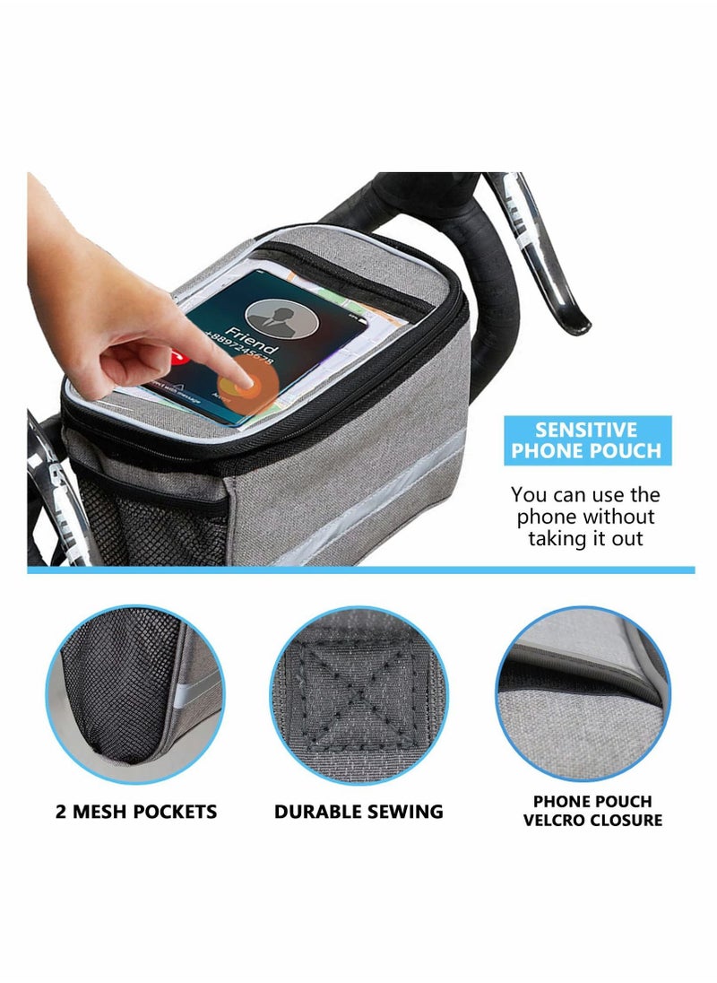 Y&D Bike Basket, Insulated Thermal Cooler, Water Resistant Handlebar Bag with Phone Mount, for Accessories Kids Girls Boys Men Women Scooter Cruiser  - Image 2