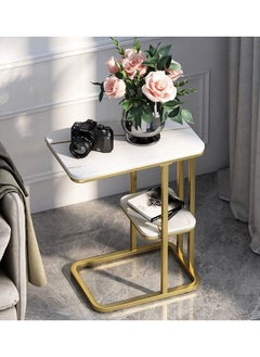 DubaiGallery Coffee Table Side Table Living Room Small Apartment Bedroom Balcony Leisure Double-layer Movable Light Luxury Sofa Side Table  - Image 2