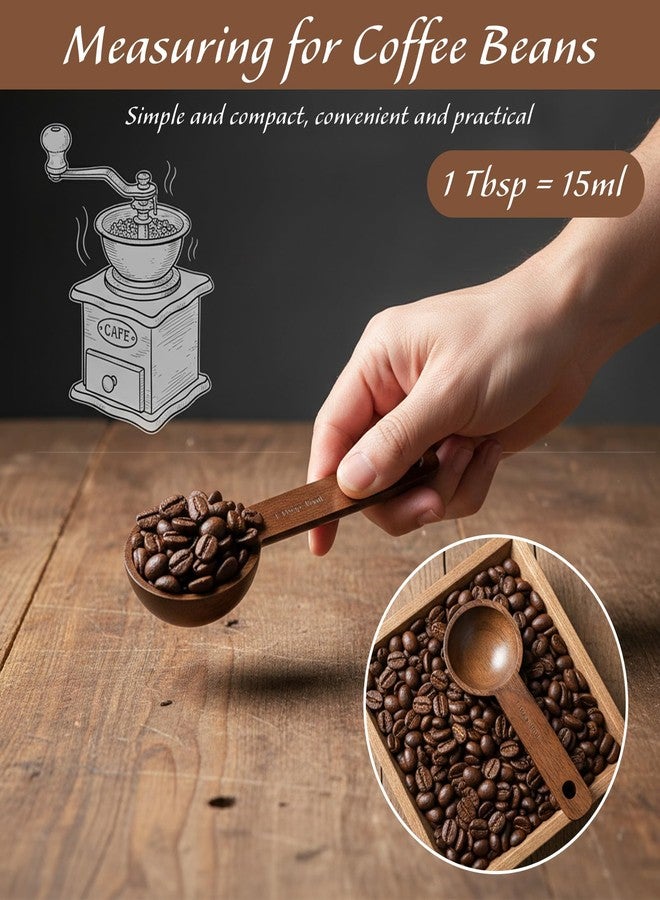 ValueBargain 2PCS Wooden Tablespoon, Walnut 1 Tablespoon Measuring Spoon Coffee Measuring Scoop for Ground Coffee Beans Tea & Spices, Kitchen Jars and Containers, 15ml - Image 4