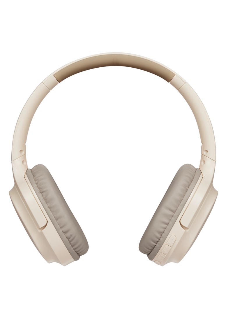 Volkano Volkano Pebble Series Bluetooth Wireless Head Phones with FM Radio, Extendable, Hands - Free Calling, AUX Input, SD Card Reader - Beige, 1 Year Warranty  - Image 1