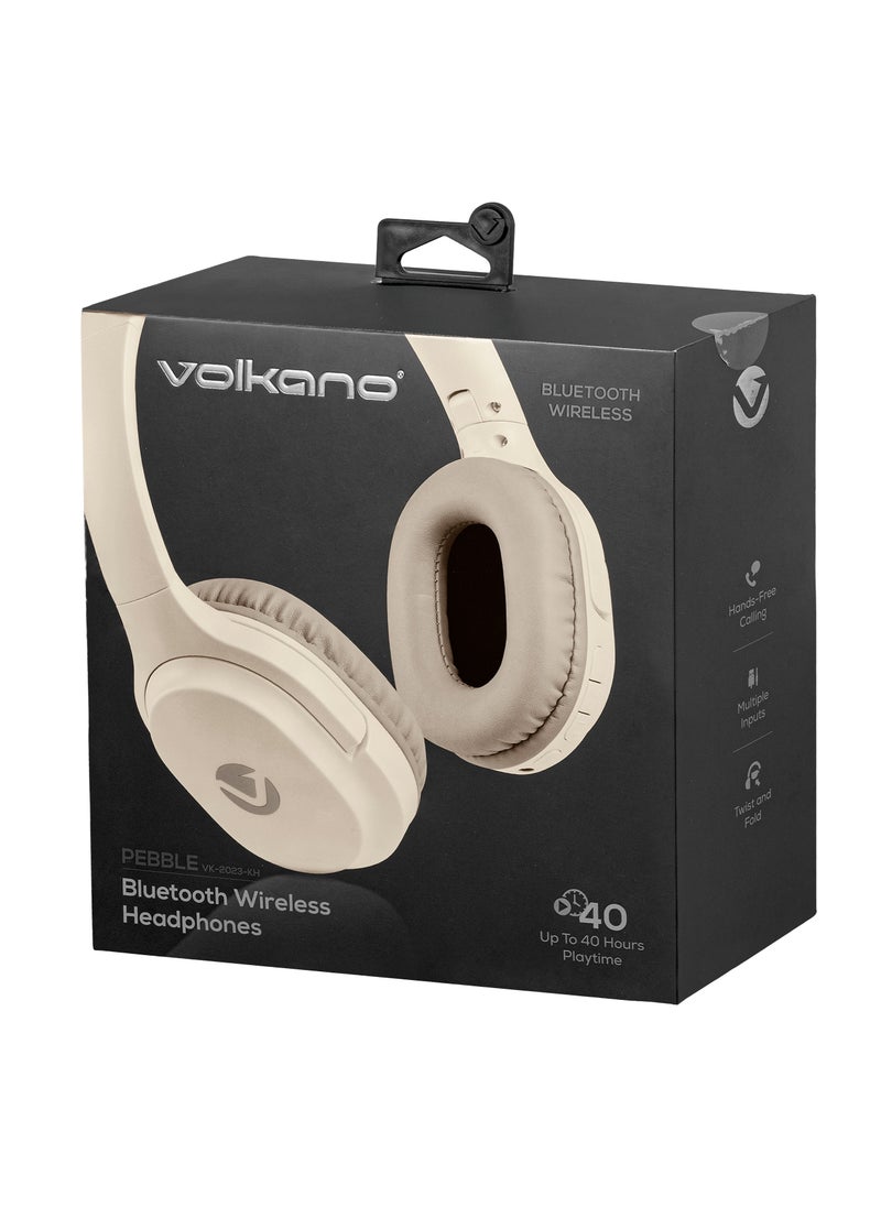 Volkano Pebble Series Bluetooth Wireless Head Phones with FM Radio, Extendable, Hands - Free Calling, AUX Input, SD Card Reader - Beige, 1 Year Warranty - pzsku/Z175D823350A01BFBE91FZ/45/_/1727178864/6d24145f-6db5-4fc4-8bae-cf912515def6