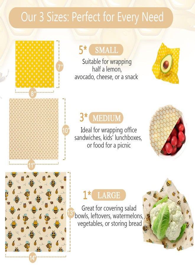 WeAreULEF Beeswax Wraps for Food - 9 Pack Reusable Food Wraps | Sustainable, Plastic-Free Alternative to Plastic Wrap & Foil | Sandwich, Cheese, Bread & Bowl Covers for Eco-Friendly Food Storage - Image 4