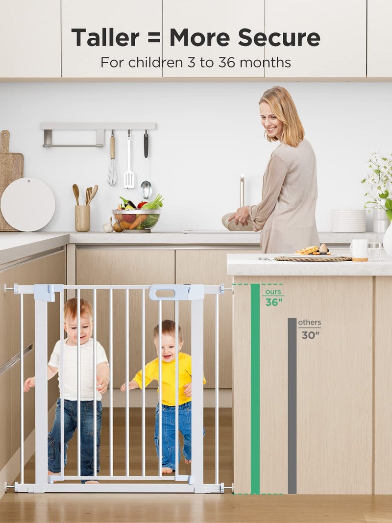 Ciays 29.5â€ to 37.8â€ Safety Baby Gate, Extra Wide Auto-Close Dog Gate for Stairs, Easy Walk Thru Indoor Pet Gate for Doorways and Rooms, 36in Tall - Image 3