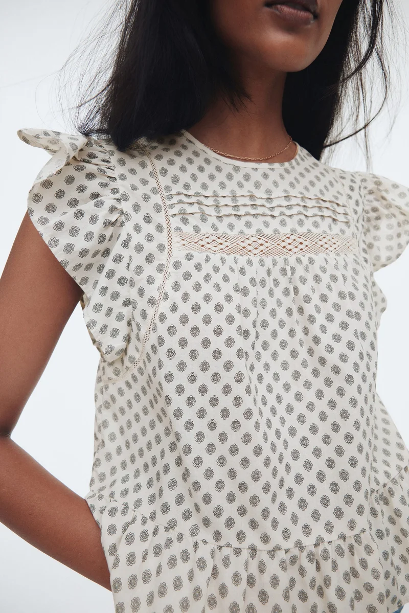 H&M Lace-inset peplum blouse