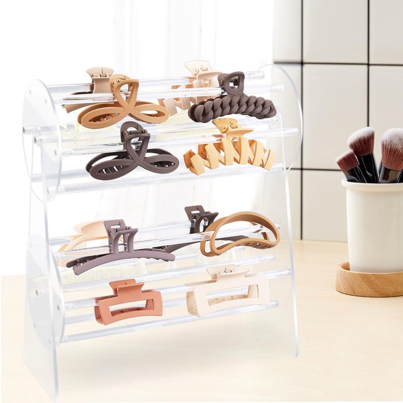 SNOWSTAR Acrylic Claw Clip Organizer Holder,360-Degree Rotating Claw Clip Holder and Storage,Hair Clip Organizer Display Clear Stand for Women and Girls - Image 5