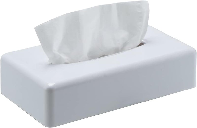 White Rectangular Wall-mounted Hand Wipe Tissue Box Set Face Towel Storage Box - Image 1