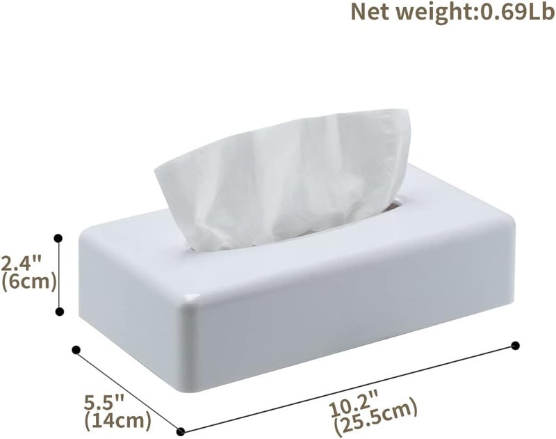 White Rectangular Wall-mounted Hand Wipe Tissue Box Set Face Towel Storage Box - Image 3