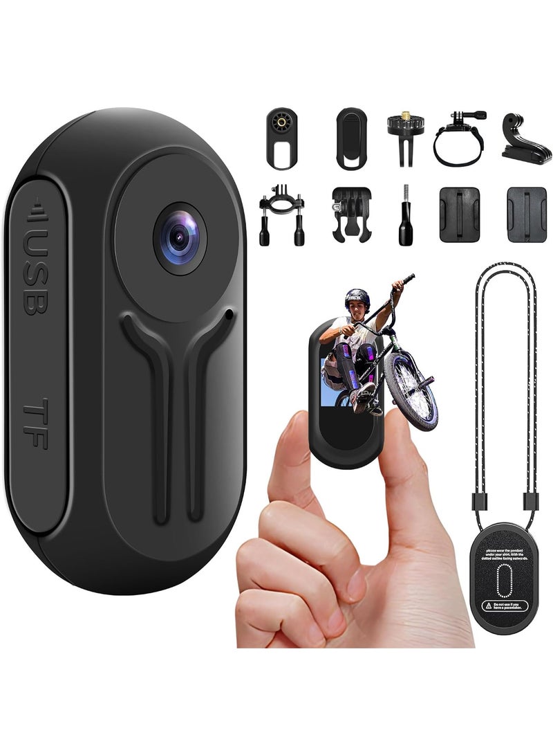 كاميرا الحركة (Action Cam) الصغيرة بدقة 1080P – كاميرا تصوير رياضي بحجم مدمج، عدسة واسعة 120 درجة، رؤية ليلية، وقاعدة مغناطيسية. مثالية للموتوسيكلات، الخوذات، وصناع المحتوى (Vlog) - Image 1
