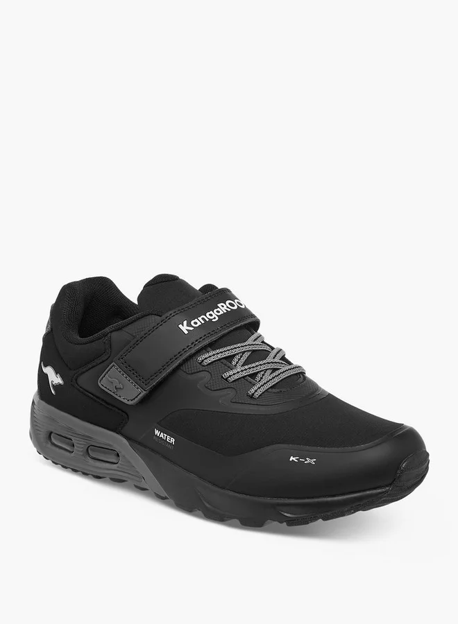كانغاروس Women's Logo Print Sports Shoes with Hook and Loop Closure