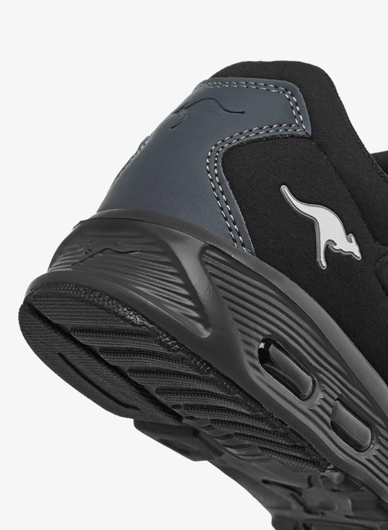 kangaROOS BLACK Women's Logo Print Sports Shoes with Hook and Loop Closure for Women | Best Price UAE