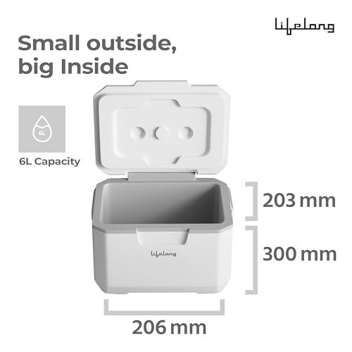 Lifelong 6L Insulated Chiller Ice Box | Standard Size Cooler for Travel, Parties, Bar, Medical Use | Keeps Ice Cubes & Drinks Cold for 12–18 Hours | PU Foam Insulated, BPA-Free - Image 3