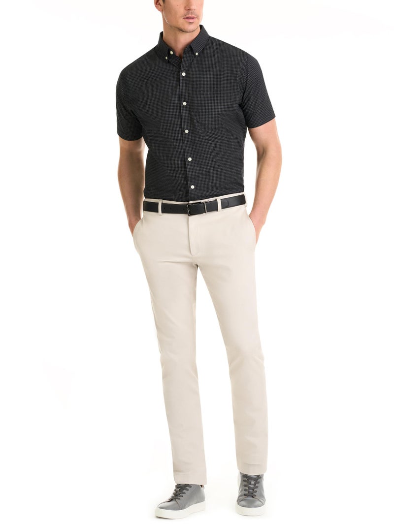 Van Heusen Men's Wrinkle Free Short Sleeve Button Down Shirt Shirt, -black, Medium - Image 5
