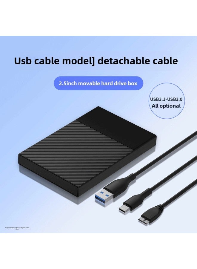Notebook External SATA Mechanical USB3.0/3.1 2.5 Inch Twill Mobile Hard Disk Box-Color:C400-USB3.1  - Image 1