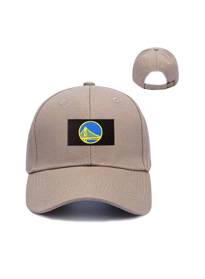 Khaki Golden State Warriors Adjustable Curved Baseball Cap