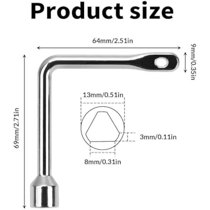 2PCS TRIANGLE KEY, L-TYPE METER BOX KEY, GARBAGE BIN KEY, LAMP POST KEY, ELEVATOR DOOR KEY, RADIATOR VALVE KEY, FIREPLACE CHIMNEY KEY, ZINC ALLOY PRACTICAL SPANNER KEY FOR UTILITY CABINETS - Image 3
