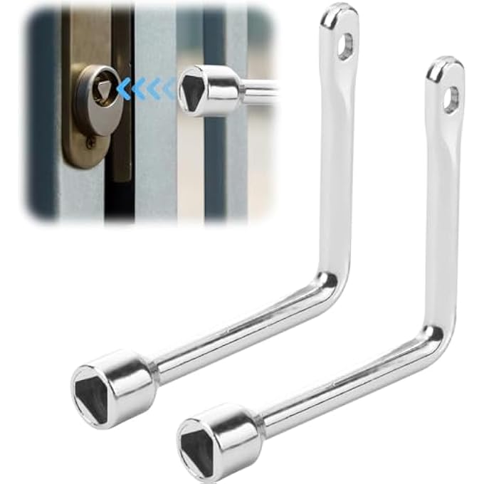 2PCS TRIANGLE KEY, L-TYPE METER BOX KEY, GARBAGE BIN KEY, LAMP POST KEY, ELEVATOR DOOR KEY, RADIATOR VALVE KEY, FIREPLACE CHIMNEY KEY, ZINC ALLOY PRACTICAL SPANNER KEY FOR UTILITY CABINETS - Image 2