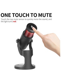 Generic ميكروفون الألعاب، ميكروفون USB مكثف للبودكاست مع إضاءة RGB، مستشعر النقر لكتم الصوت، نمط قطبي قلبي للألعاب، والبث، والبودكاست، وتويتش، ويوتيوب، والديسكورد  - Image 5
