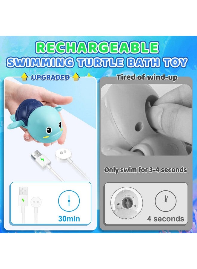 Gigilli Rechargeable Swimming Turtle Bath Toys, Baby Bath Toys for Kids Ages 1-3 2-4, Light Up Bathtub Pool Water Toys, Comes with Batteries, Toddlers Baby Shower Birthday Gifts - Image 5