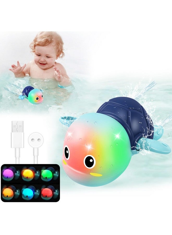 Gigilli Rechargeable Swimming Turtle Bath Toys, Baby Bath Toys for Kids Ages 1-3 2-4, Light Up Bathtub Pool Water Toys, Comes with Batteries, Toddlers Baby Shower Birthday Gifts - Image 1