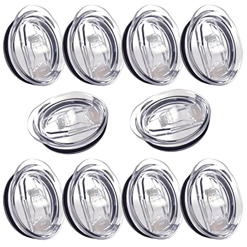 OKBA 10 Pack 20 oz Skinny Tumbler Replacement Lids Plastic Splash Covers tops for 20 oz coffee cup lids Clear Cup Covers for 2.64 Inch Mouth Tumbler Cooler - Image 1